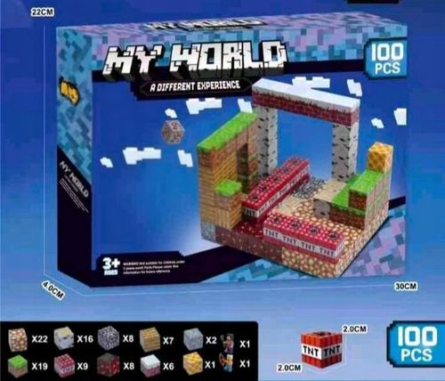 KLOCKI MAGNETYCZNE SZEŚCIANY BLOKI KLOCKI PIKSELE 100KLOCKÓW W TYM 2LUDZIKI na Arena.pl
