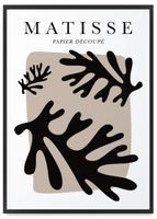 Plakat matisse czarne liście 50x70 cm w czarnej ramie