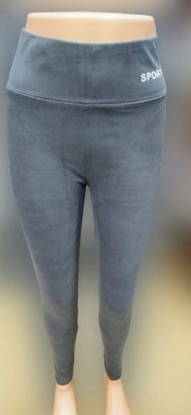 LEGGINSY spodnie LEKKO OCIEPLONE Z wysokim stanem M/L SZARE modne hit zdjęcie 3