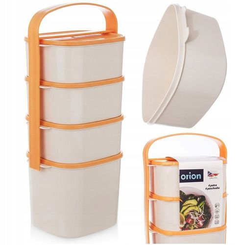 Menażka OBIADOWA 4-poziomowa piętrowa do przenoszenia żywności obiadów na Arena.pl