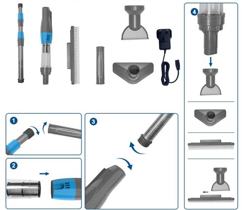 UŻYWANE Odkurzacz do basenu PoolyPoly 3w1 elektryczny rączka niebieski na Arena.pl