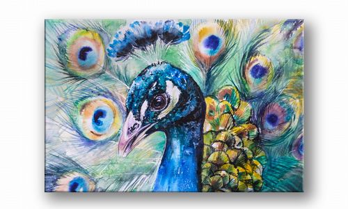 OBRAZ NA PŁÓTNIE 081 Paw 90x60cm na Arena.pl