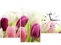 60CM 90 ZEGAR 3 ELEM SOCZYSTE TULIPANY ŚCIENNY