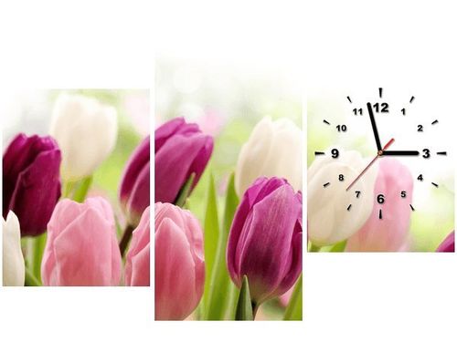 60CM 90 ZEGAR 3 ELEM SOCZYSTE TULIPANY ŚCIENNY na Arena.pl
