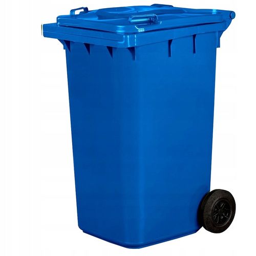 POJEMNIK KOSZ 240L NA ŚMIECI ODPADY BRĄZ NIEBIESKI na Arena.pl