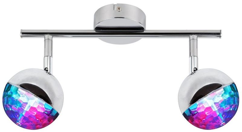 Party listwa 2x3W LED rgb główka okrągła 1e z przegubem kd system chrom zdjęcie 1