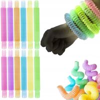 RURKI TUBES POP TUBY TUBE RURY SENSORYCZNE PASTEL FLUO 12szt ŚWIECĄCE GRY