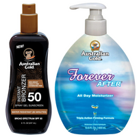 Australian Gold Żel W Sprayu Z Bronzerem SPF50 + Forever After 400ml