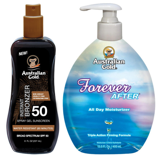 Australian Gold Żel W Sprayu Z Bronzerem SPF50 + Forever After 400ml na Arena.pl