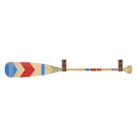 Pagaj John Paddle Beaver Ozdoba Kolorowy Malowany 125 cm WZ1 ze skórzanymi poziomymi zawieszkami 125 cm