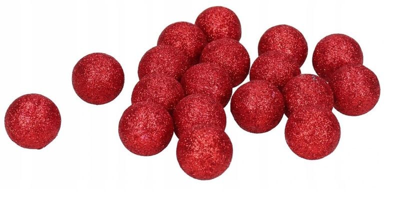 KULKI STYROPIANOWE Z BROKATEM 2,5CM 50SZT CZERWONE zdjęcie 1