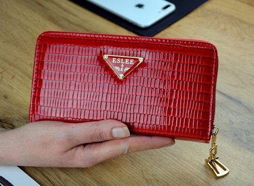 PORTFEL DAMSKI PODWÓJNY Czerwony Organizer Duży stylowy na Arena.pl