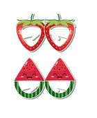 Okulary papierowe Truskawka Arbuz hawajskie przyjęcie 2szt