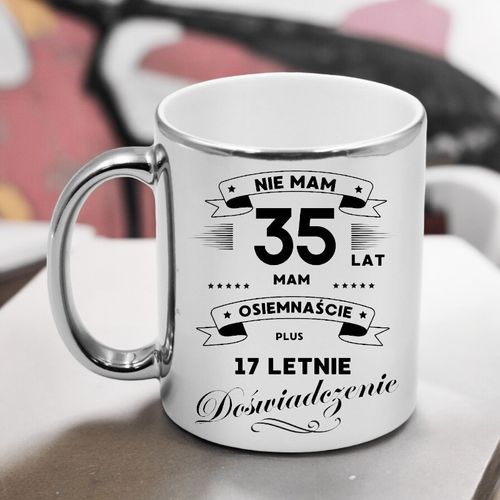 KUBEK SREBRNY PREMIUM PREZENT NA 35 URODZINY ORYGINALNY UPOMINEK na Arena.pl