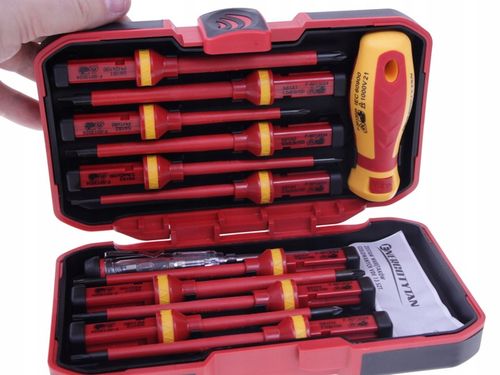 Zestaw wkrętaków izolowanych WKRĘTAKI IZOLOWANE w walizce 14 sztuk / na Arena.pl