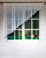 Firana gotowa 600x120,skos lewy,woal,gipiura 8cm