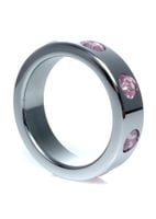 Pierścień-Metal Cock Ring with Rose Diamonds Large