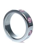 Pierścień-Metal Cock Ring With Rose Diamonds Large