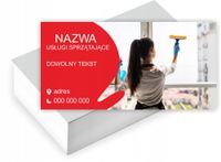 Wizytówki firmowe GOTOWY PROJEKT GRATIS 200 sztuk USŁUGI SPRZĄTAJACE