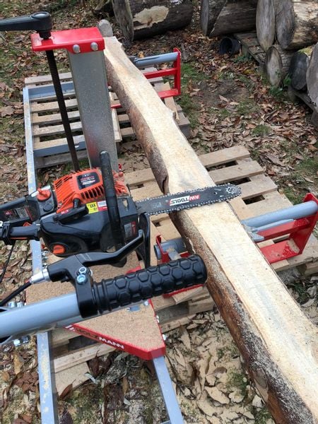 Przystawka do piły łańcuchowej mini trak mobilny traczek tartak drewna zdjęcie 10