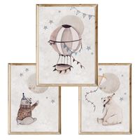 Zestaw trzech plakatów dla dzieci Baśniowy Cyrk Balon i Misie