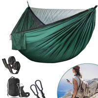 270CMX140CM HAMAK OUTDOOROWY Z MOSKITIERĄ DUŻY NYLONOWY HAMAK KEMPINGOWY