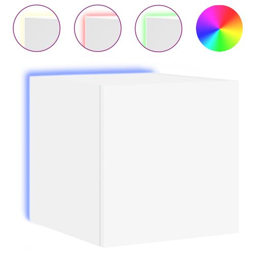 Ścienna szafka TV z LED, biała, 30,5x35x30 cm na Arena.pl