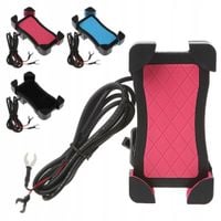 UCHWYT MOTOCYKLOWY USB DO TELEFONU MOTOROWERU Z ŁADOWARKĄ (losowy kolor)