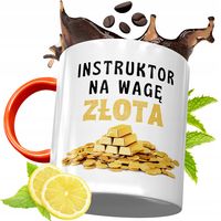 Kubek Pomarańczowy Dla Instruktora Prezent Z Nadrukiem Ze Zdjęciem