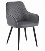 Krzesło NANA - ciemny szary aksamit / nogi czarne x 1