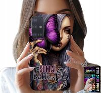 ETUI DO SAMSUNG GALAXY M31S - ANTI SOCIAL BUTTERFLY RÓŻOWY MOTYL + SZKŁO
