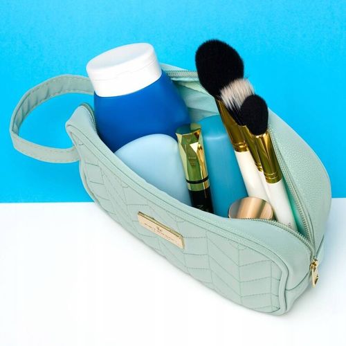 kosmetyczka podróżna w zielonym kolorze z wewnętrzną kieszonką - peterson na Arena.pl