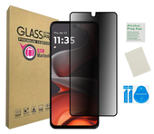 Szkło prywatyzujące do MOTOROLA MOTO G15 na ekran czarna ramka privacy 9H