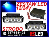zestaw stroboskopowy 2 Lampa LED mocy 11 cm + sterownik Kogut 12v