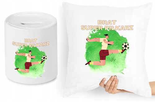 Dla Brata Zestaw Poduszka + Skarbonka Prezent Z Nadrukiem Ze Zdjęciem na Arena.pl