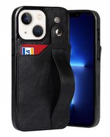 SKÓRZANE ETUI POKROWIEC NA TELEFON IPHONE 14 PRO BIZNESOWE UCHWYT NA RĘKĘ