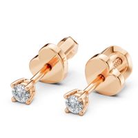 kolczyki z różowego złota 585 z diamentem (brylantem) 0,12 ct g/si