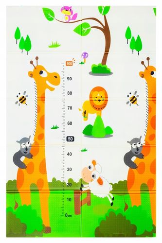 DWUSTRONNA MATA PIANKOWA SKŁADANA DLA DZIECI 180X120 UROCZE ŻYRAFY MIARKA na Arena.pl