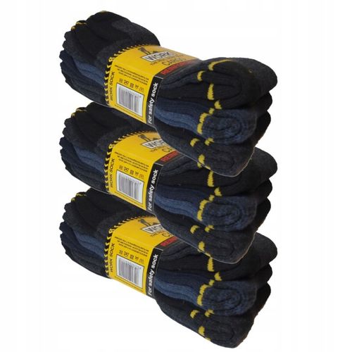 9x Skarpety robocze WORK grube SUPER MOCNE wzmacniane skarpetki frotte BHP na Arena.pl