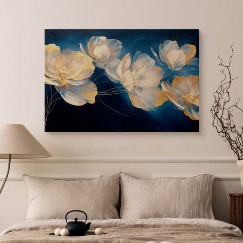 Obraz Do Salonu Sypialni Kremowe Kwiaty Glamour Abstrakcja 120cm x 80cm na Arena.pl