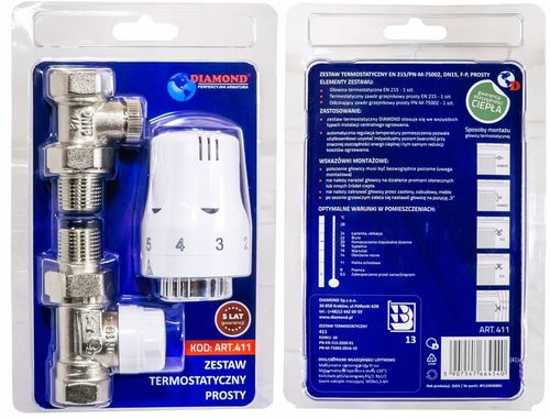 ZESTAW TERMOSTATYCZNY PROSTY ZAWÓR ZASILAJĄCY POWROTNY GŁOWICA DO na Arena.pl