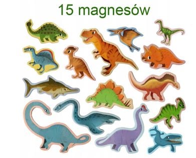 edukacyjny zestaw magnesów duże dinozaury magdum