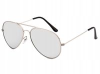 SREBRNE Aviatory Pilotki Męskie Damskie LUSTRZANKI PRZECIWSŁONECZNE