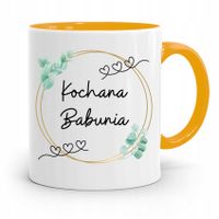 Kubek Żółty Dzień Babci Kochana Babunia Prezent Z Nadrukiem Ze Zdjęciem