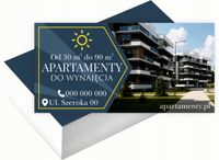 Wizytówki firmowe 100szt SZEROKI WYBÓR wzorów APARTAMENTY