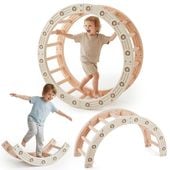 Modułowy bujak gimnastyczny HyperMotion 4w1 beżowo-szary 110 cm dla dzieci