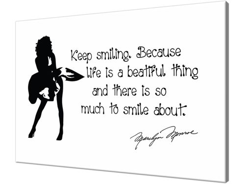 Obraz z napisem Keep smiling 120x80cm na Arena.pl