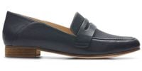 Clarks Mokasyny damskie - Pure Iris skórzane - rozmiar 37 - kolor granatowy