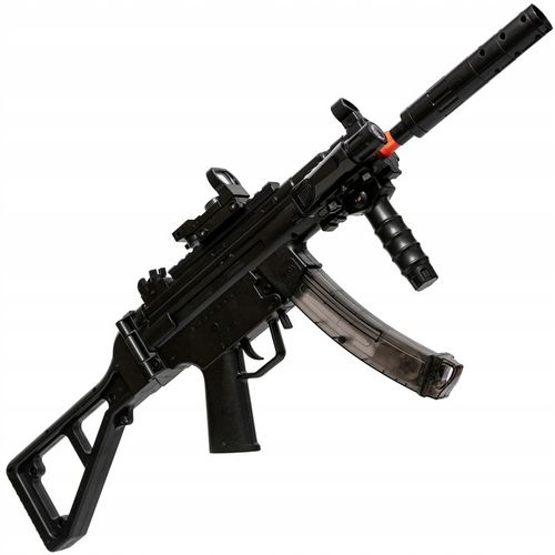 KARABIN MP5 PISTOLET AUTOMATCZNY NA KULKI ŻELOWE Z LATARKĄ 2w1 STRZAŁKI na Arena.pl