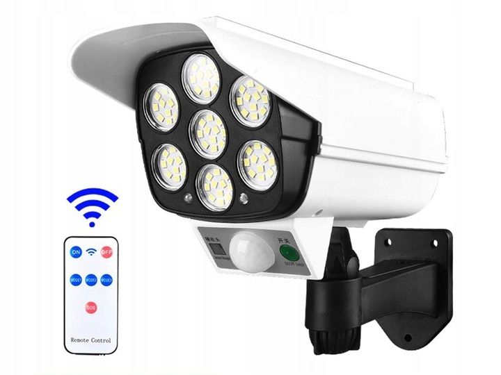 Atrapa kamery monitoringowej 77 LED Lampa solarna atrapa kamery zdjęcie 2